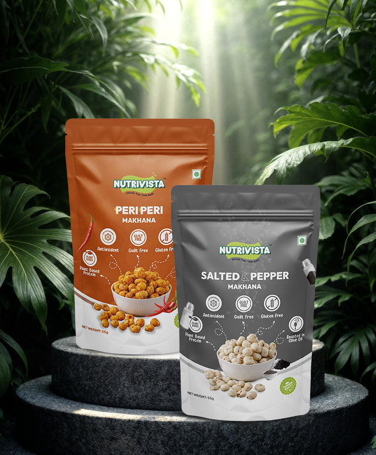Peri Peri Makhana and Salted & Pepper Makhana 55gm each, Pack of 2 image 0