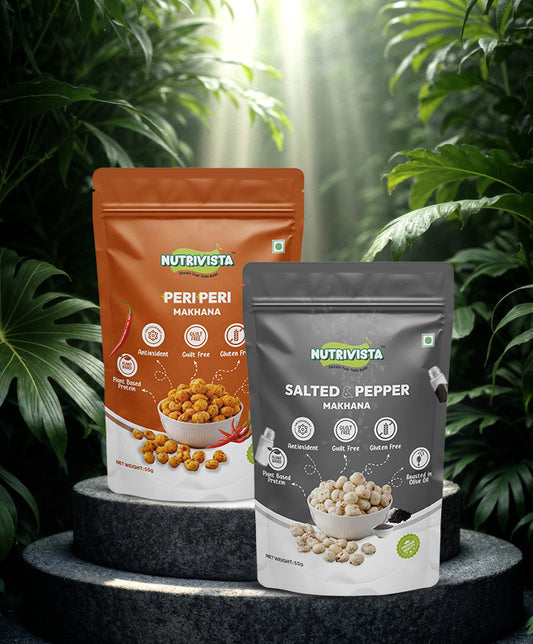 Peri Peri Makhana and Salted & Pepper Makhana 55gm each, Pack of 2 image 0
