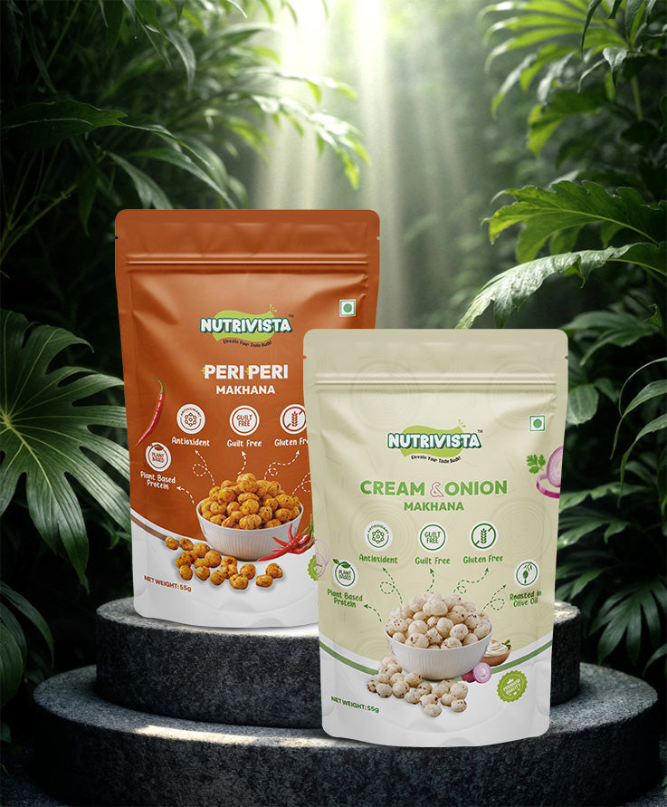 Peri Peri Makhana and Cream & Onion Makhana 55gm each, Pack of 2 image 0