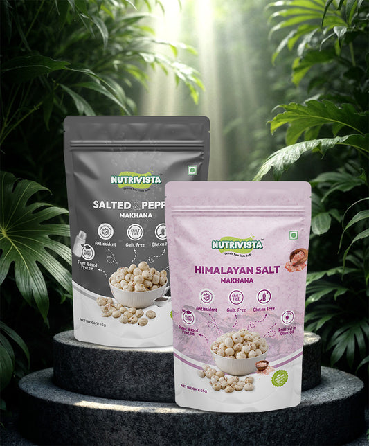 Himalayan Makhana and Salted & Pepper Makhana 55gm each, Pack of 2 image 0